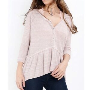 We The Free Coastline Henley Peplum Top